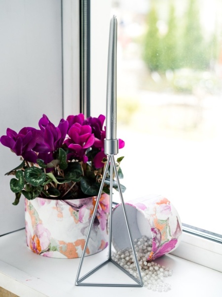 Подсвечник Лофт, металл, серебро, 607-53-S