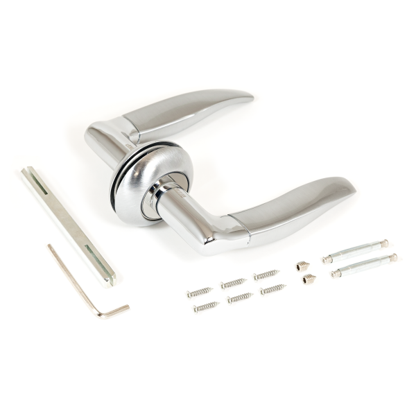 Ручка дверная АЛЛЮР АРТ ВАГНЕР SC/CP 1292  мат.хром/хром, 10903, заказ