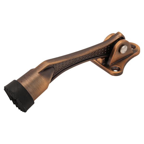 Фиксатор дверной АЛЛЮР КН-130 BR бронза "Козья ножка" 10176