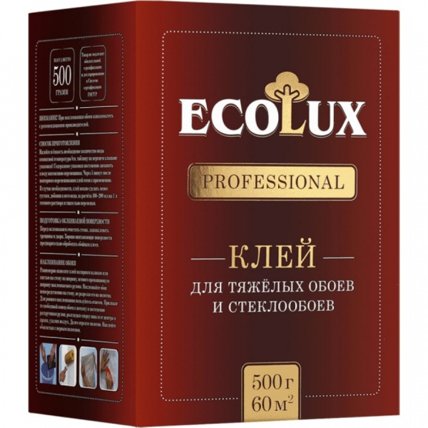 Клей для стеклообоев ECOLUX PROFESSIONAL 500гр (до 60м2)