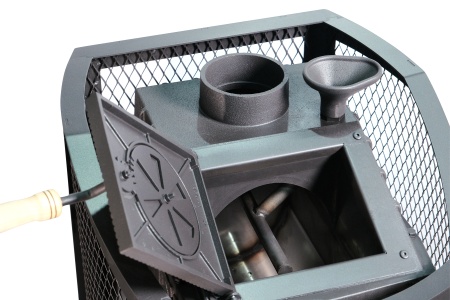 Печь для бани Амур, 12-24м3, с закрытой каменкой, стекло, камни 170кг, чугун, НМК