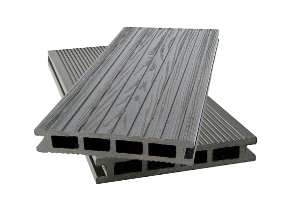 Террасная доска ДПК 26*150*4000мм TAVOLA ECO Винтаж 3D вельвет крупный серый 