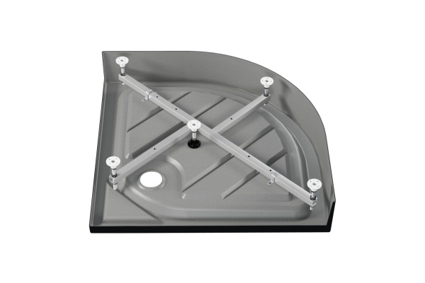 Душевой поддон акриловый полукруг 90*90*6 "Classic N" (каркас+экран) высота 16 см, ЧЕРНЫЙ