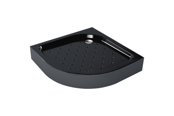 Душевой поддон акриловый полукруг 90*90*6 "Classic N" (каркас+экран) высота 16 см, ЧЕРНЫЙ